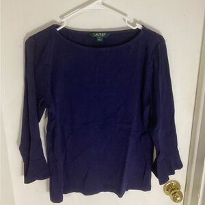 Lauren Ralph Lauren dark blue bell sleeve top size XL